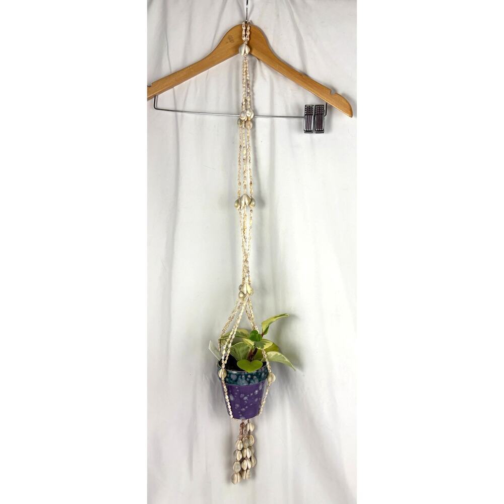 VTG Hanging Seashell Planter Holder Home Decor Plant‎ Stand 1970s